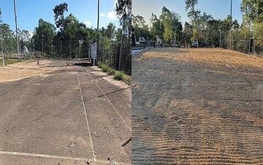 Unused Tennis Court to Horse Arena