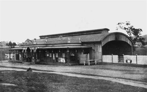 Mount Morgan Railway Station 1903 Black and White